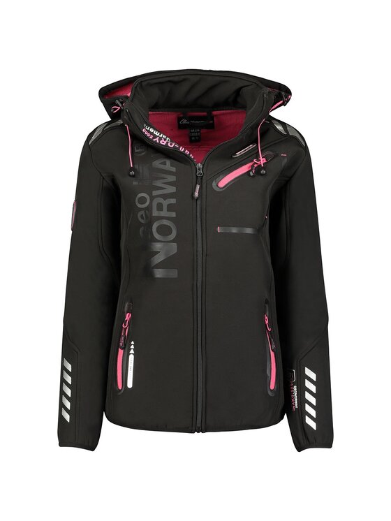 Geographical Norway Geographical Norway Kurtka softshell WU8182F/GNO-BLACK / FLUO PINK Czarny Regular Fit