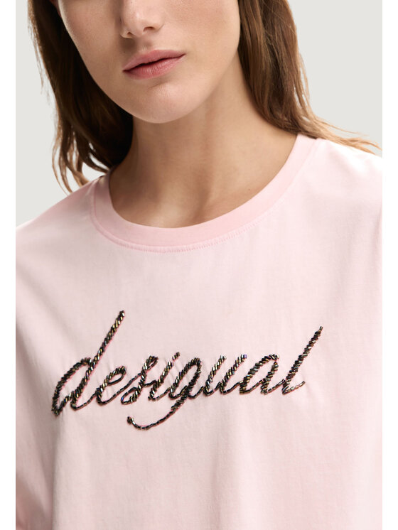 Desigual Desigual T-Shirt TS_VARSOVIA Różowy Casual Fit