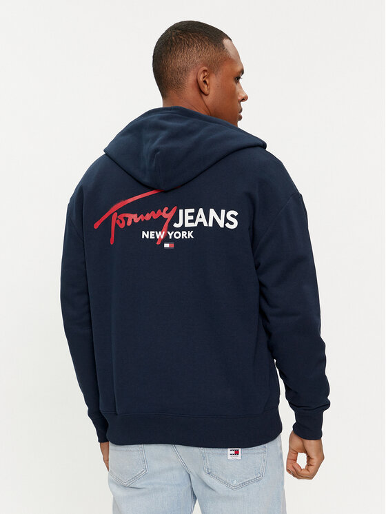 Tommy Jeans Tommy Jeans Pulóver Color Pop Spray DM0DM18631 Sötétkék Relaxed Fit