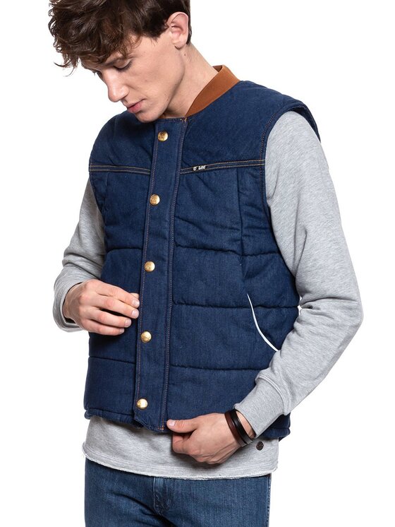 Lee Lee Tank top PADDED VEST Niebieski Regular Fit