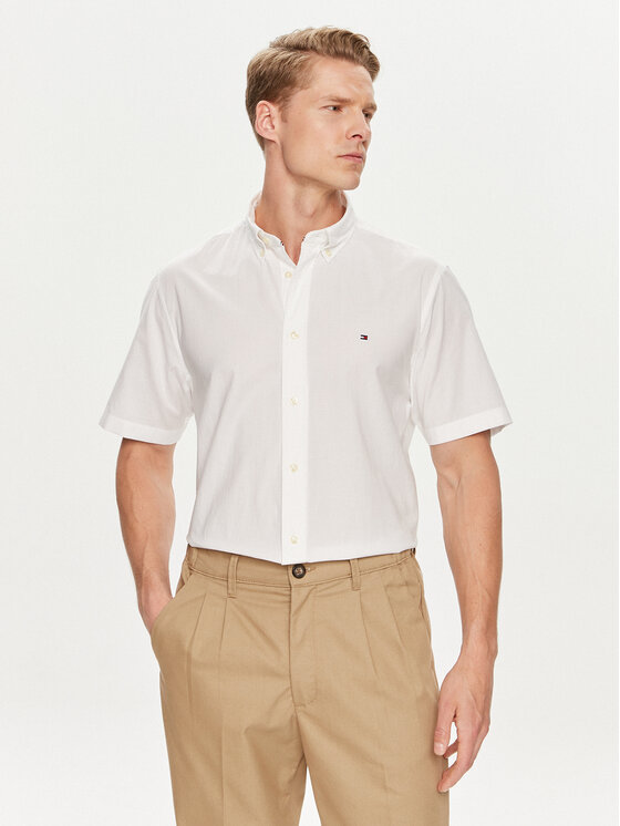 Tommy Hilfiger Tommy Hilfiger Cămașă MW0MW33809 Alb Regular Fit