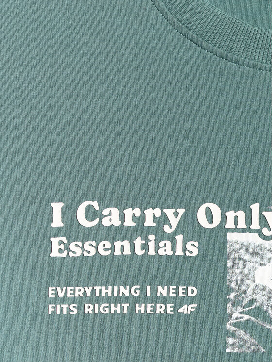 4F 4F T-Shirt CAMP Turkusowy Loose Fit