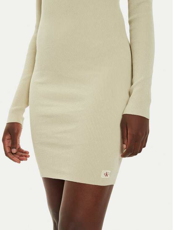 Calvin Klein Jeans Calvin Klein Jeans Strickkleid J20J224150 Beige Slim Fit