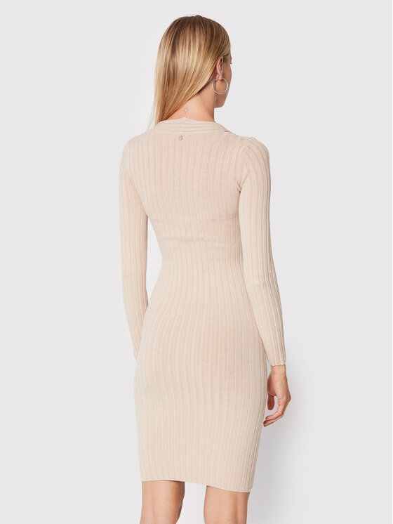 Guess Guess Трикотажна сукня W2BK28 Z2V42 Бежевий Slim Fit