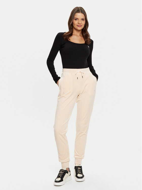 Guess Guess Spodnie dresowe V3BB27 KBXI2 Beżowy Regular Fit