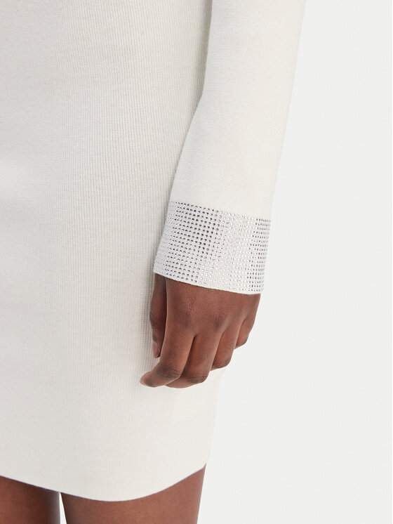 Guess Jeans Guess Jeans Kootud kleit W6RK61 Z4842 Valge Regular Fit