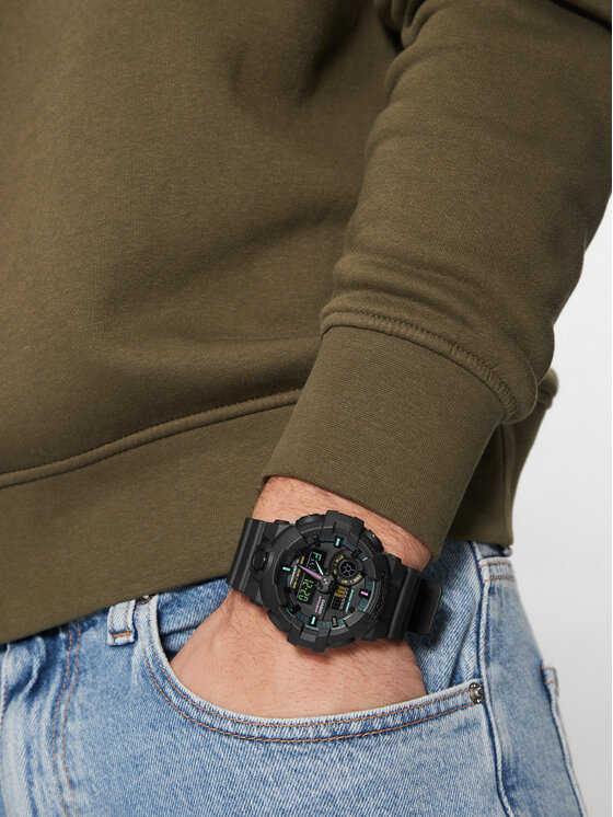 G-Shock G-Shock Sat Multi-Fluorescent Accents GA-700MF-1AER Crna