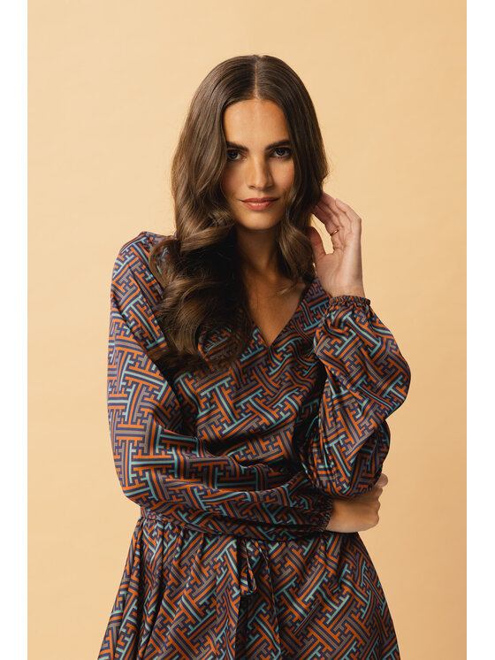 Stylove Stylove Každodenné šaty S349 Hnedá Modern Fit
