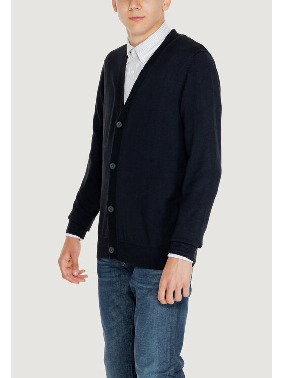 Jack&Jones Jack&Jones Πουλόβερ JJEEMIL KNIT BUTTON CARDIGAN NOOS Μαύρο To Fit