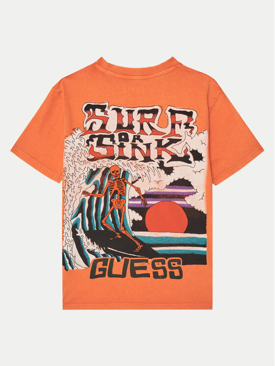 Guess Guess T-shirt L5RI30 K8HM4 Narančasta Regular Fit
