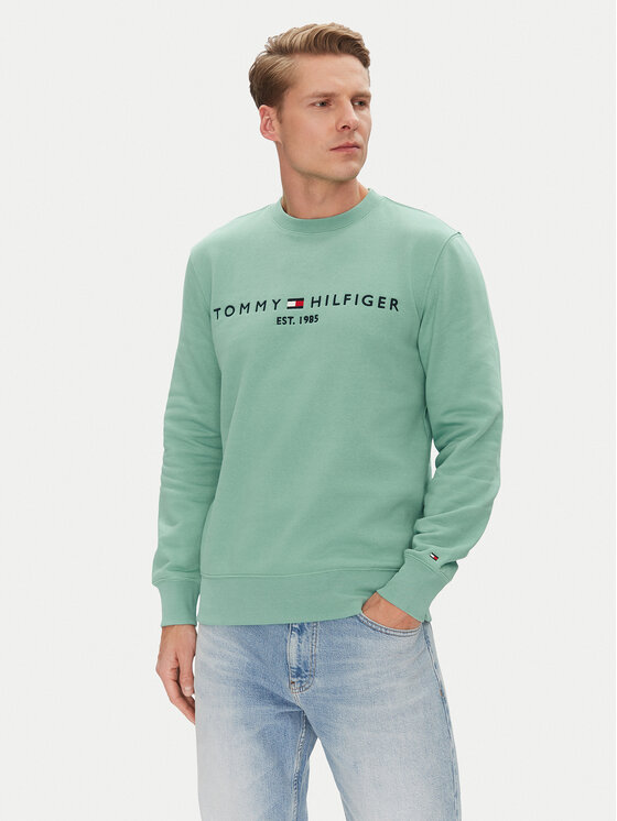 Férfi Pulóver Tommy Hilfiger, Méret: M, Zöld, Logo MW0MW11596