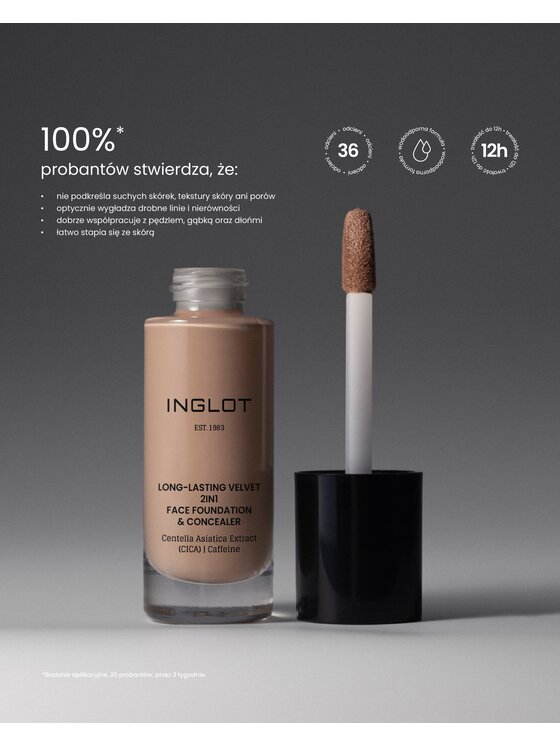 INGLOT INGLOT i korektor 2w1 Long-Lasting Velvet Podkład 714 Medium Cool