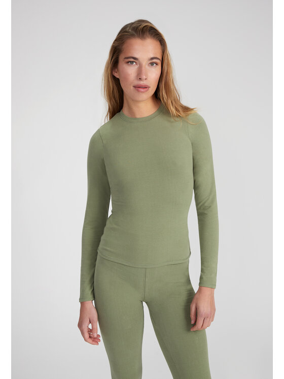 Style Republic Style Republic Bluzka Long Sleeve T-Shirt Zielony Curvy Fit