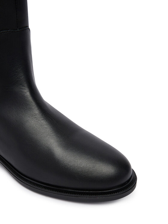 Tommy Hilfiger Tommy Hilfiger Cizme Th Buckle Leather Knee Boot FW0FW09572 Negru