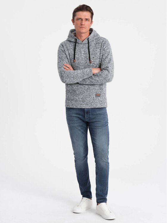 Ombre Ombre Mikina OM-SSNZ-0147 Šedá Classic Fit