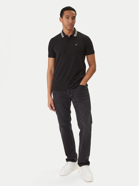 Calvin Klein Jeans Calvin Klein Jeans Pólóing Monogram LV04RC276G Fekete Slim Fit