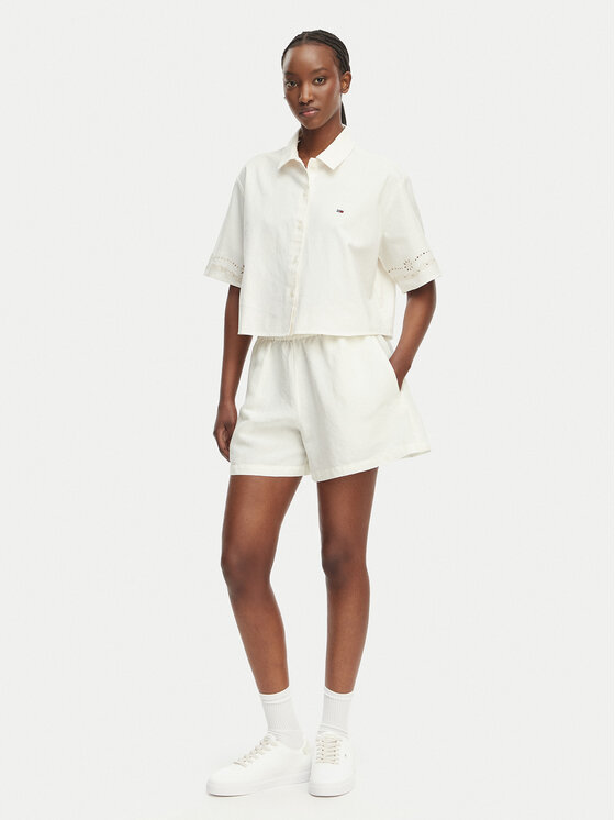 Tommy Jeans Tommy Jeans Košile DW0DW22214 Krémová Relaxed Fit