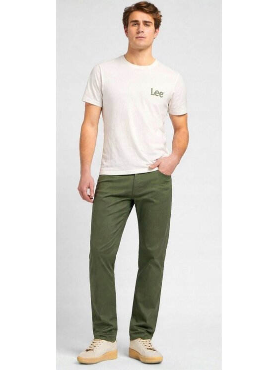 Lee Lee Spodnie materiałowe SLIM FIT MVP Zielony Slim Fit