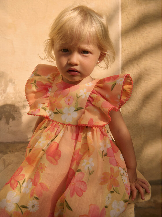 Abel & Lula Abel & Lula Лятна рокля 5020 Оранжев Regular Fit