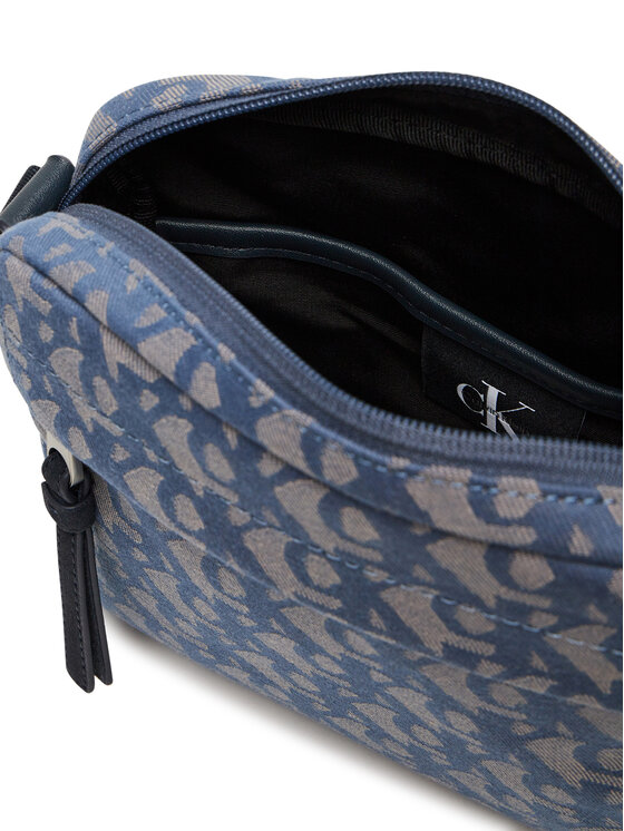 Calvin Klein Calvin Klein Saszetka Slouched Monogram Mini Zip Fligh LV04G3175G Błękitny