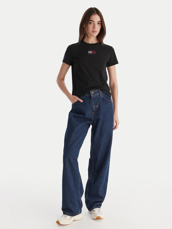 Tommy Jeans Tommy Jeans T-Shirt Party Flag DW0DW21965 Černá Regular Fit