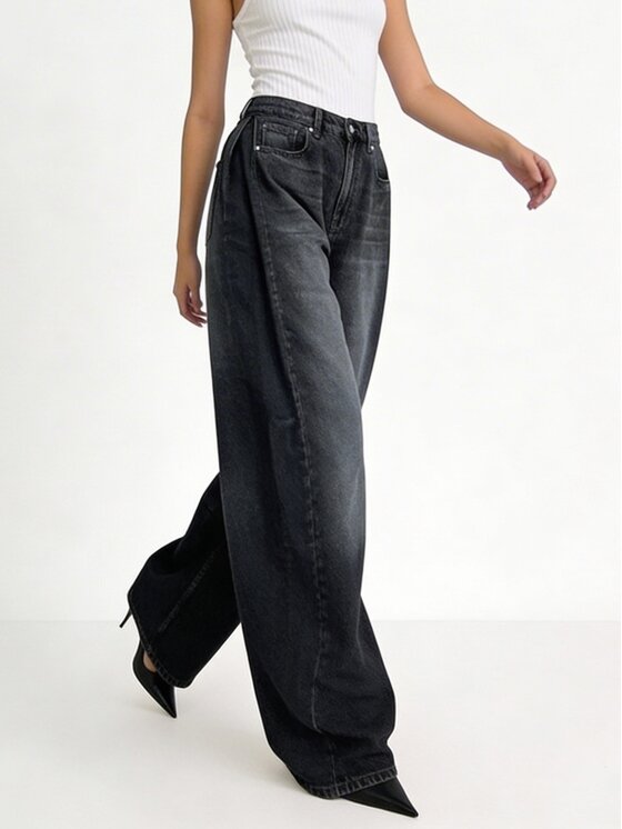 MissDenim MissDenim Jeansy Baggy Czarny Boyfriend Fit