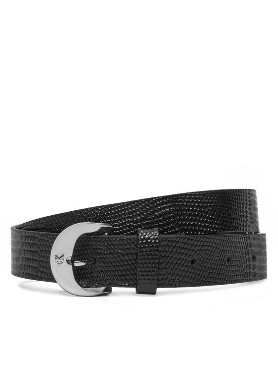 Calvin Klein Dámsky opasok Classic Buckle Lizard Emboss 25Mm LV04F7041G Čierna