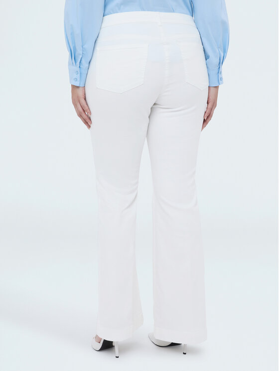 Fiorella Rubino Fiorella Rubino Pantaloni di tessuto P464T205184N011 Bianco Flare Fit