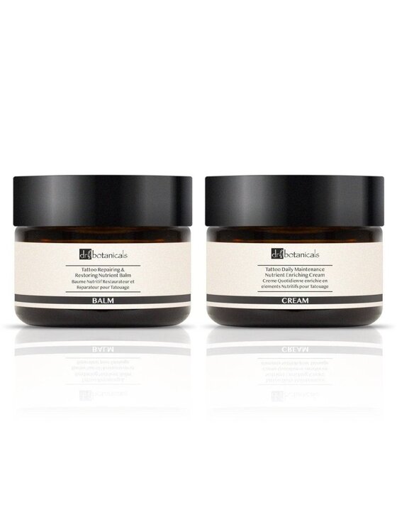 Krem na dzień i na noc Dr Botanicals, Duo łagodzące i nawilżające tatuaże Dr Botanicals
