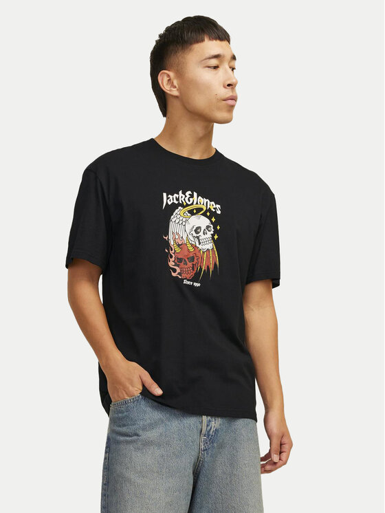 Jack&Jones Majica Seven Skull 12262491 Črna Regular Fit