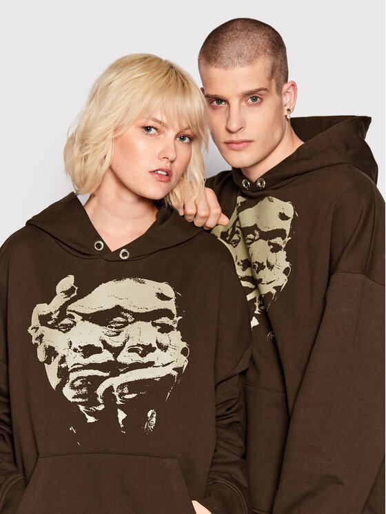 Felpa Unisex Rebuild No.3 Marrone Oversize