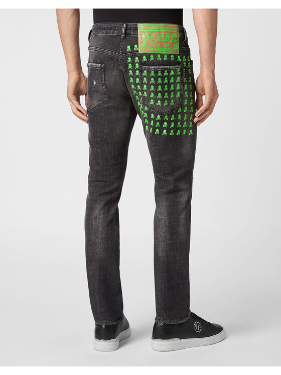 PHILIPP PLEIN PHILIPP PLEIN Jeansy 2155 Szary Straight Leg
