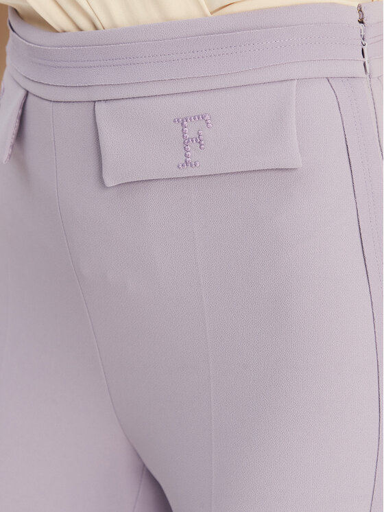 Elisabetta Franchi Elisabetta Franchi Kalhoty z materiálu PA-170-61E2-V290 Fialová Regular Fit