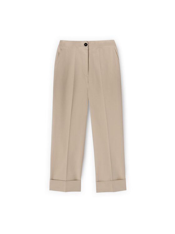 Motivi Motivi Spodnie materiałowe P050Q004398N002 Kremowy Regular Fit