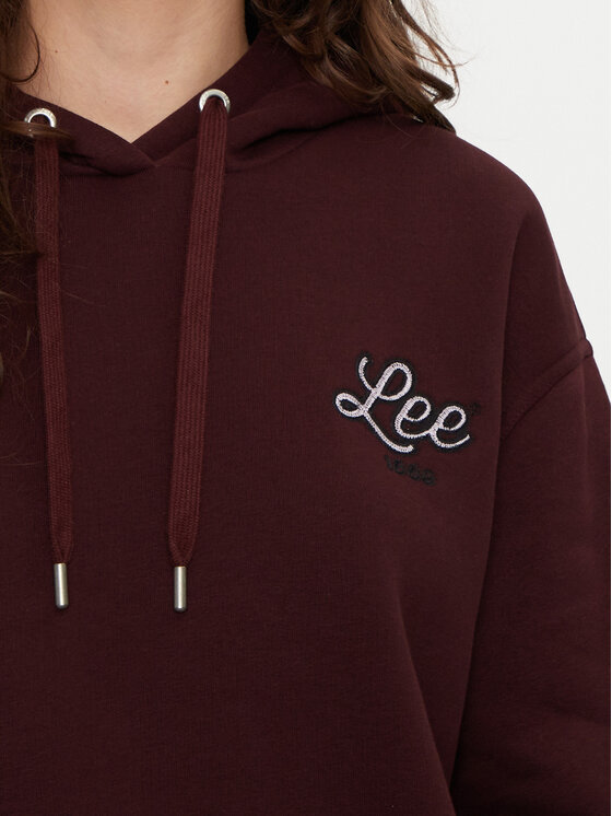 Lee Lee Pulóver 112355175 Bordó Relaxed Fit
