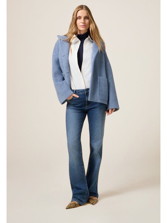 Oltre Oltre Jeansy P447R008849N024 Niebieski Flare Fit