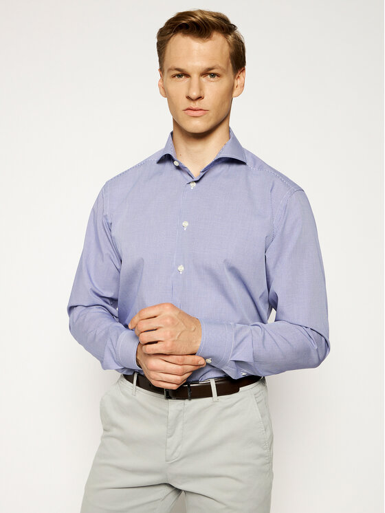 Camicia 253873511 Blu scuro Slim Fit