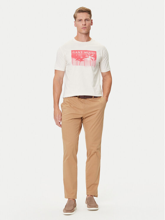 Gant Gant Тишърт 2003342 Екрю Regular Fit