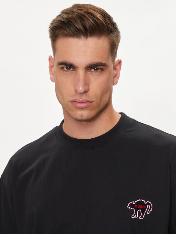 HUGO Hugo Marškinėliai Dimonade 50518963 Juoda Relaxed Fit