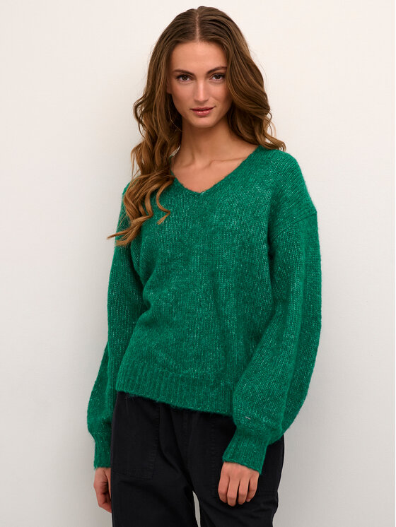 Kaffe Pulover Kasarla V-Neck 10506829 Verde Loose Fit