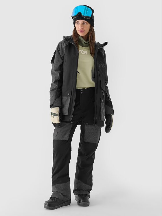 4F 4F Snowboardové nohavice 4FWAW24TFTRF701-20S Čierna Regular Fit