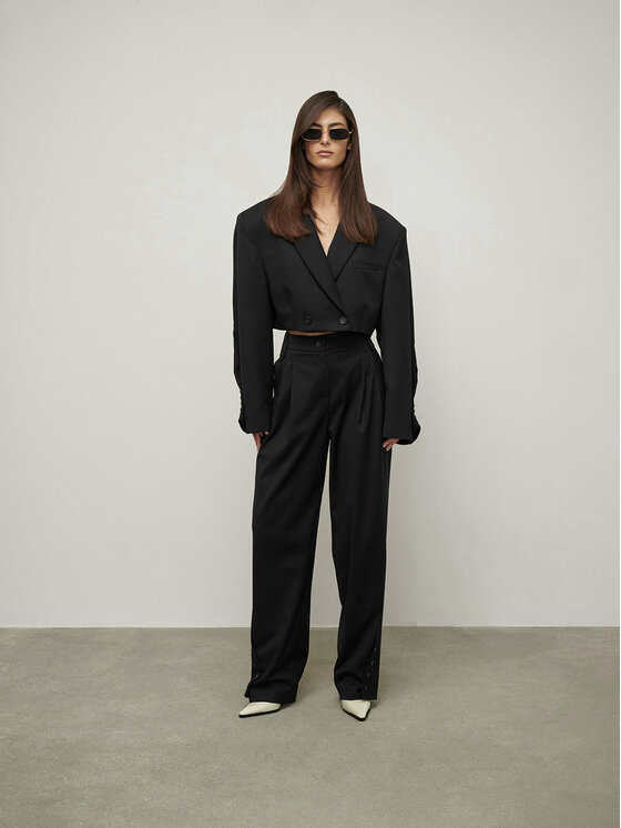 La Mania La Mania Pantaloni di tessuto PROSECCO Nero Classic Fit
