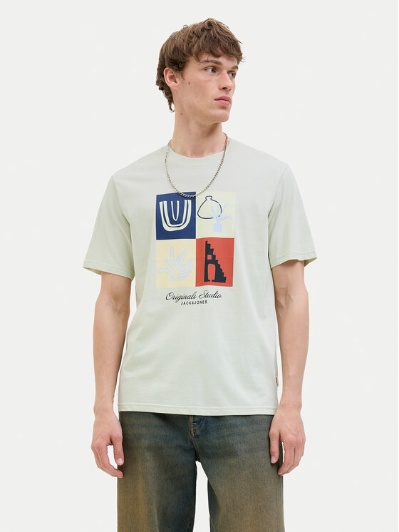 Jack&Jones Jack&Jones Тишърт Canggu 12277220 Зелен Regular Fit