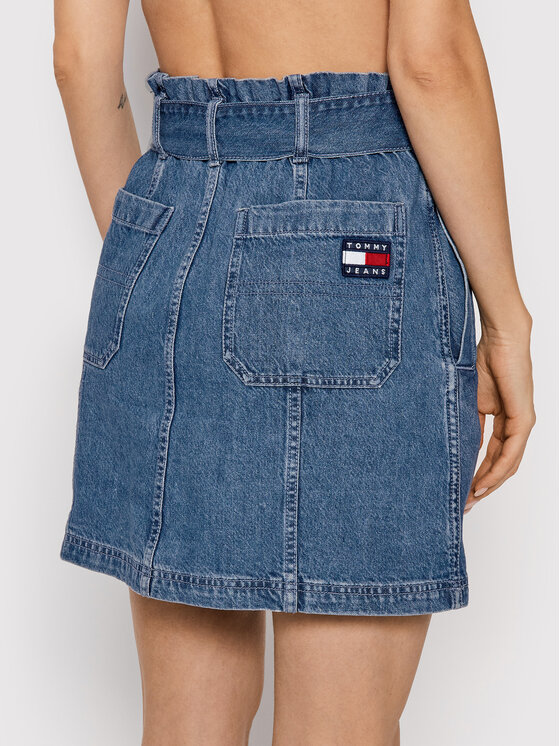 Tommy Jeans Tommy Jeans Gonna di jeans Badge Skirt DW0DW11906 Blu scuro Regular Fit