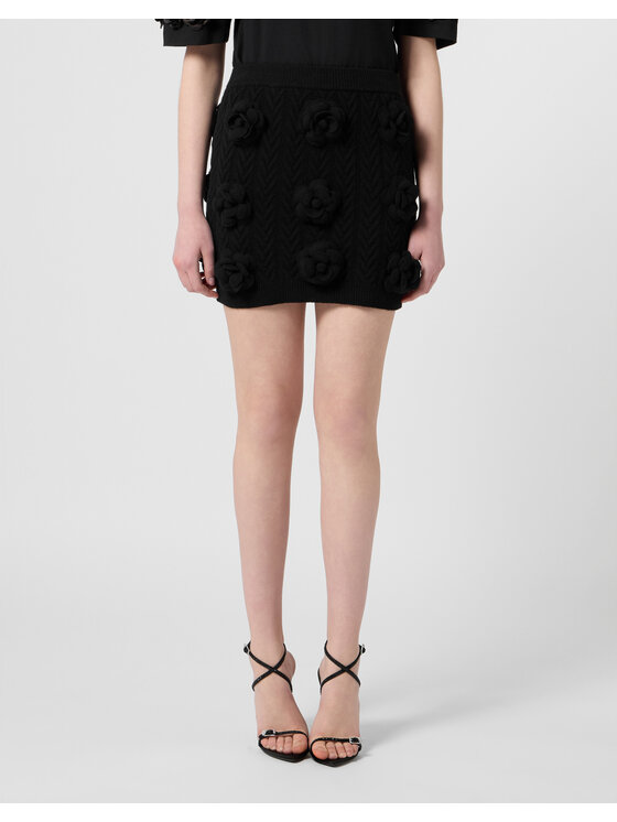 PHILIPP PLEIN PHILIPP PLEIN Midi sukně 31414 Černá Regular Fit