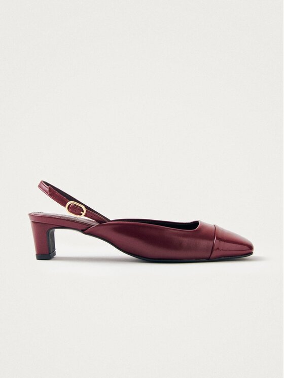 Podpiętki skórzane, rozmiar 39, Bordowe, Lindy Bliss Burgundy Leather Pumps