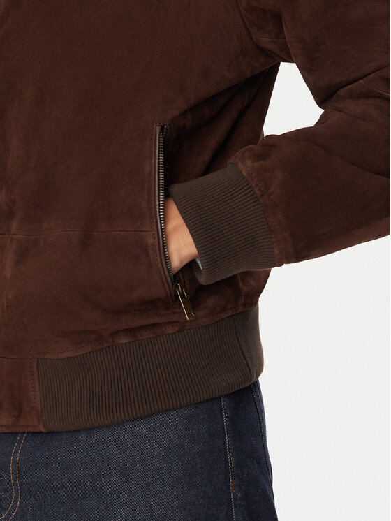 HUGO HUGO Kožená bunda Laines  50567441 Hnědá Regular Fit