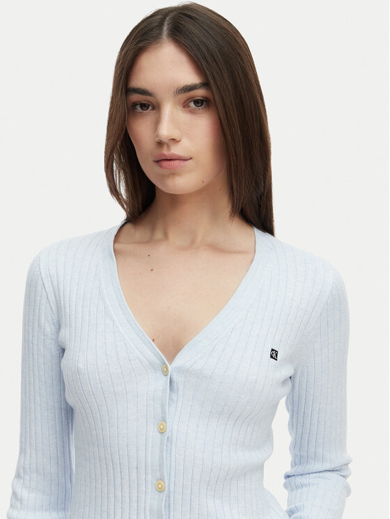 Calvin Klein Jeans Calvin Klein Jeans Pletena jopica LV047G339G Svetlo modra Slim Fit