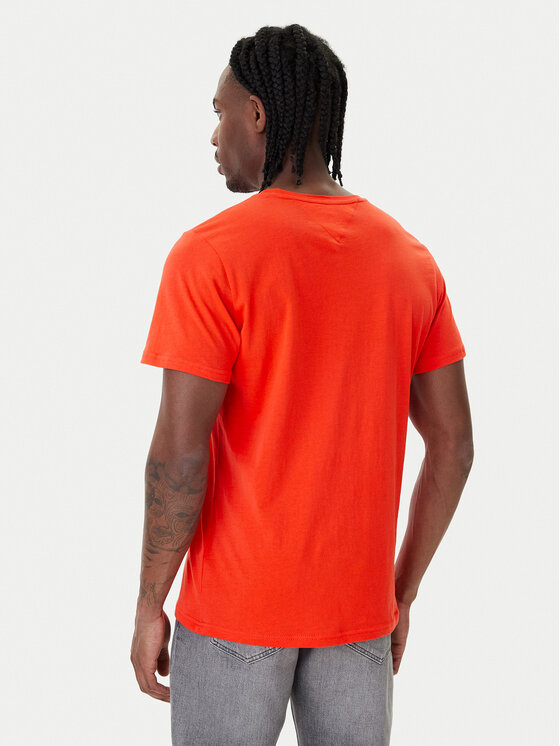 Tommy Jeans Tommy Jeans T-Shirt Essential DM0DM20740 Pomarańczowy Slim Fit