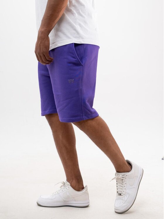 Jigga Wear Jigga Wear Szorty materiałowe Krótkie Spodenki Dresowe Męskie Fioletowe Jigga Wear Simple Crown XL Fioletowy Regular Fit